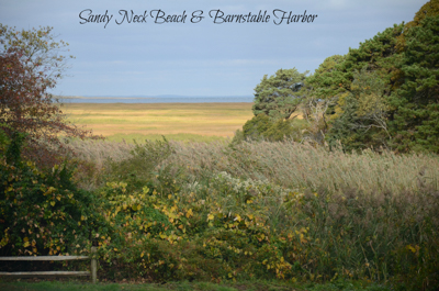 View of sandy neck beach and barnstable harbor